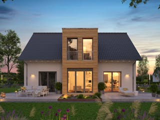 Fertighaus LifeStyle 18.02 S von massa haus Ausbauhaus ab 154999€, Satteldach-Klassiker Außenansicht 3