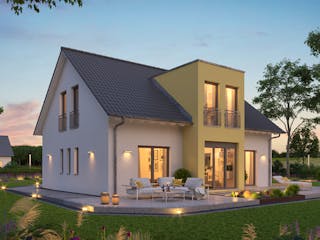 Fertighaus LifeStyle 18.02 S von massa haus Ausbauhaus ab 154999€, Satteldach-Klassiker Außenansicht 4