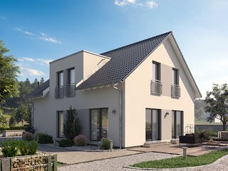 Fertighaus LifeStyle 18.07 S von massa haus Ausbauhaus ab 157999€, Satteldach-Klassiker Außenansicht 1