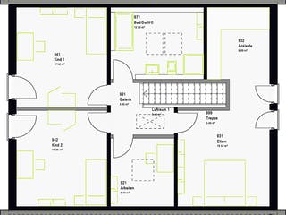 Fertighaus LifeStyle 18.07 S von massa haus Ausbauhaus ab 157999€, Satteldach-Klassiker Grundriss 2
