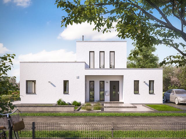 Fertighaus LifeStyle 19.04 F von massa haus Ausbauhaus ab 254999€, Cubushaus Außenansicht 1