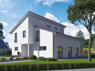 Fertighaus LifeStyle 24.01 P von massa haus Ausbauhaus ab 200999€, Pultdachhaus Außenansicht 2