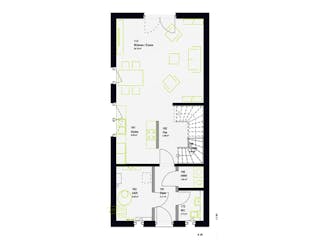 Fertighaus TwinStyle 11.01 S von massa haus Ausbauhaus ab 137999€, Satteldach-Klassiker Grundriss 1