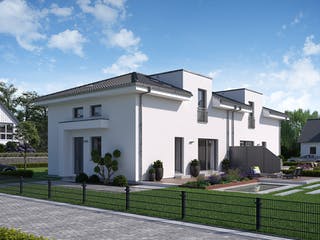 Fertighaus TwinStyle 13.01 W von massa haus Ausbauhaus ab 161999€, Stadtvilla Außenansicht 1