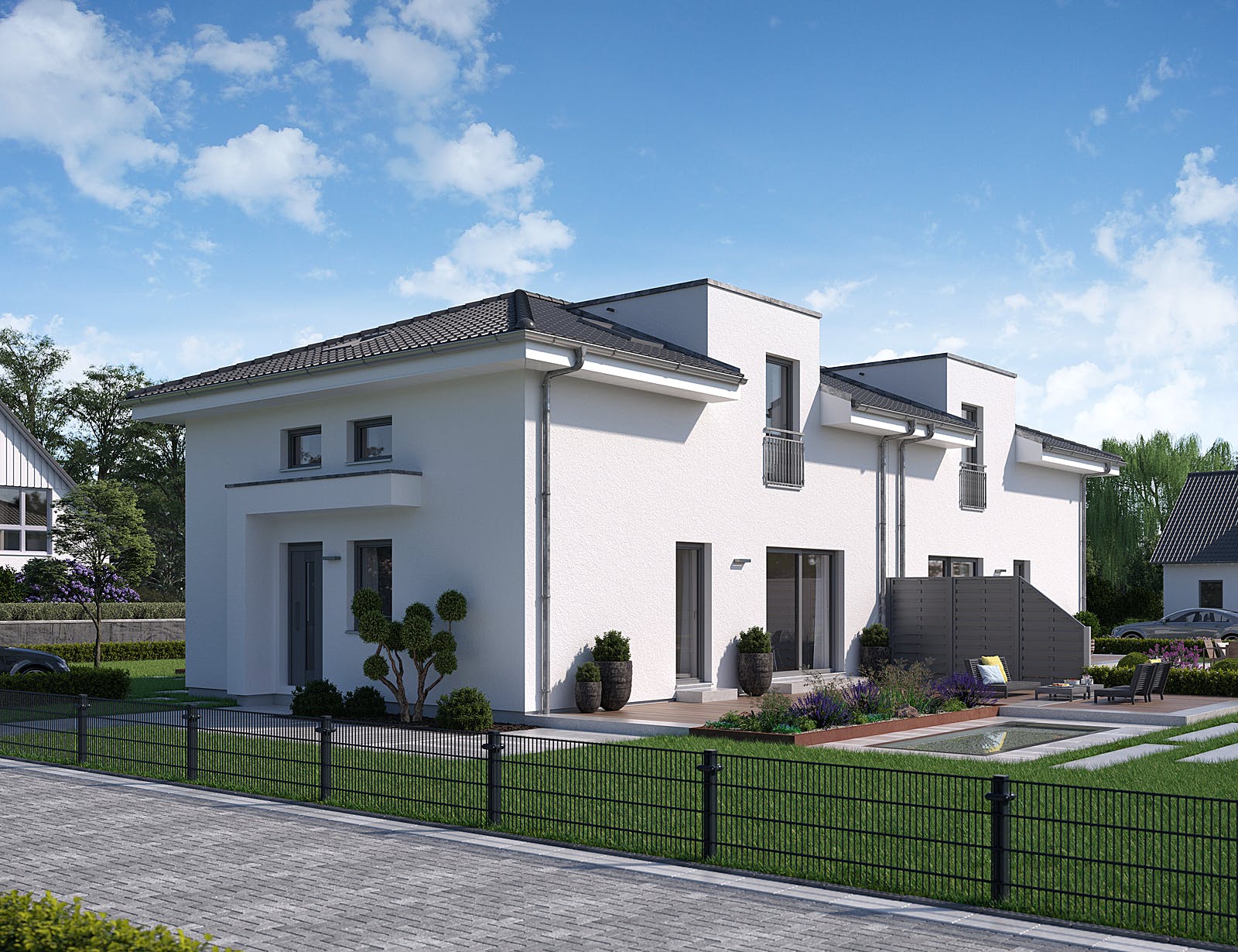 Fertighaus TwinStyle 13.01 W von massa haus Ausbauhaus ab 161999€, Stadtvilla Außenansicht 1