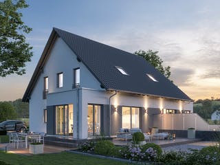 Fertighaus TwinStyle 13.03 S von massa haus Ausbauhaus ab 141999€, Satteldach-Klassiker Außenansicht 3