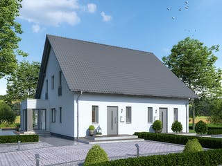 Fertighaus TwinStyle 13.03 S von massa haus Ausbauhaus ab 141999€, Satteldach-Klassiker Außenansicht 4