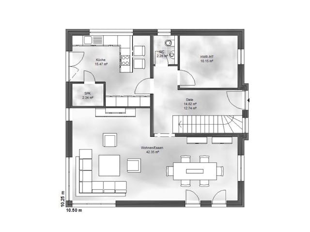 Massivhaus Stadtvilla 2 von Massive Wohnbau, Stadtvilla Grundriss 1
