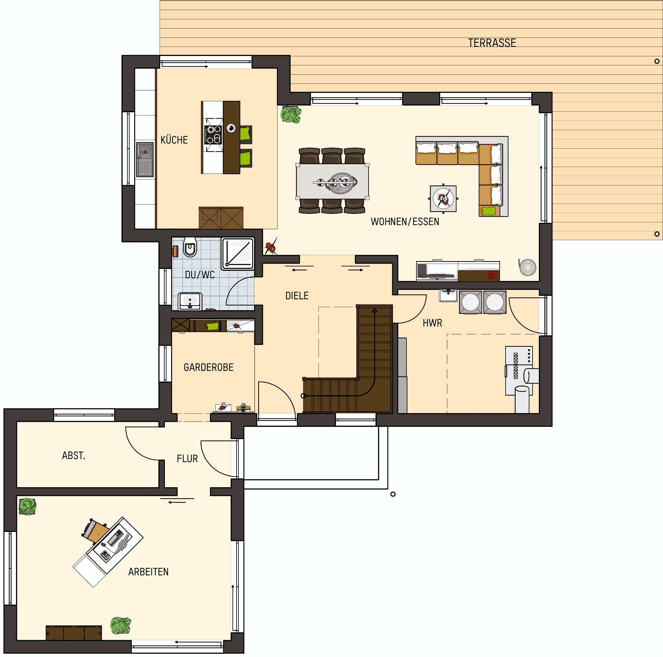 Fertighaus MH Gießen - MAXIM von FingerHaus Schlüsselfertig ab 544308€, Cubushaus Grundriss 1