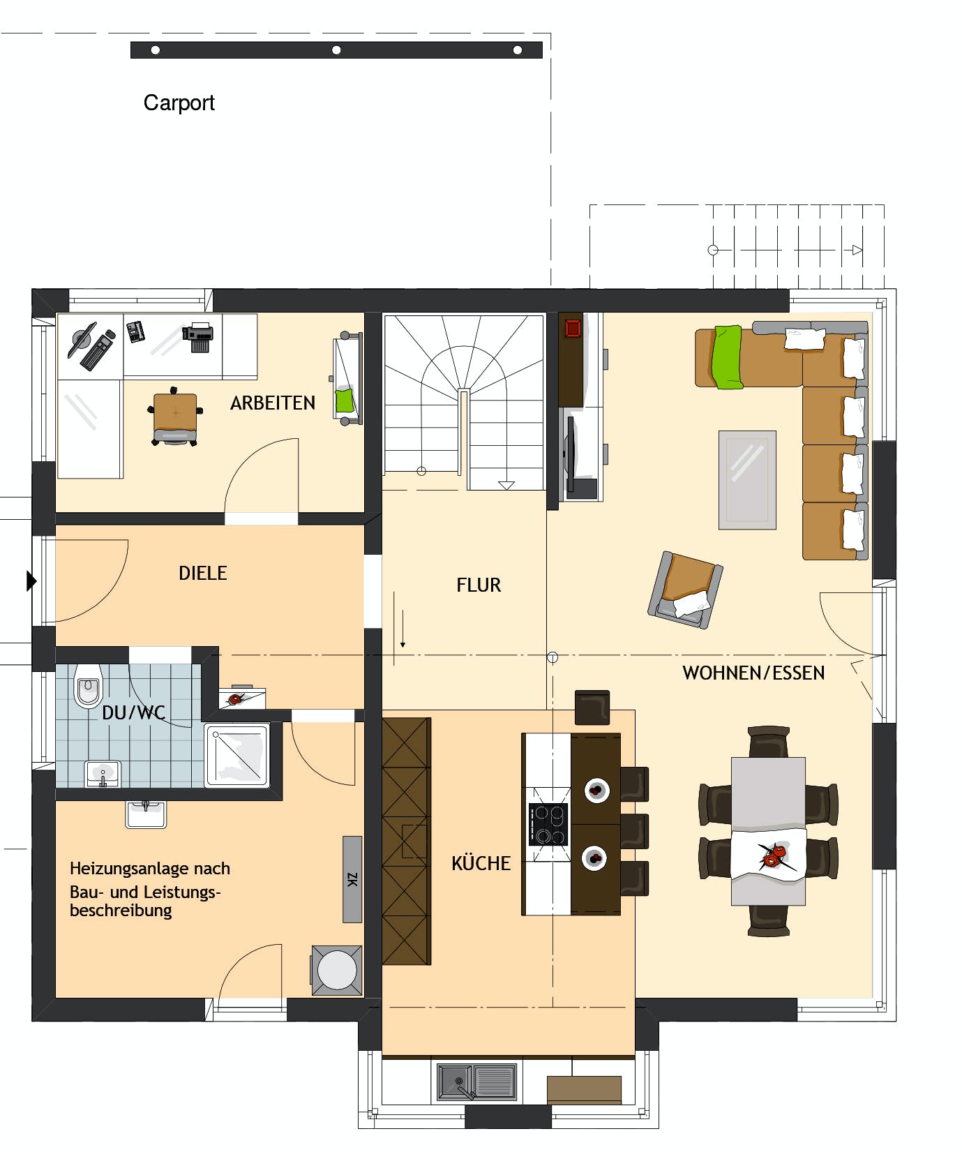 Fertighaus MH Berlin-Werder - MEDLEY 3.0 von FingerHaus Schlüsselfertig ab 394328€, Stadtvilla Grundriss 1