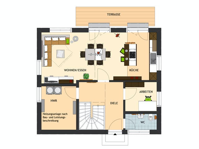 Fertighaus MEDLEY 3.0 110 A S215 von FingerHaus Schlüsselfertig ab 323967€, Satteldach-Klassiker Grundriss 1