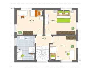 Fertighaus MEDLEY 3.0 110 A S215 von FingerHaus Schlüsselfertig ab 345889€, Satteldach-Klassiker Grundriss 2