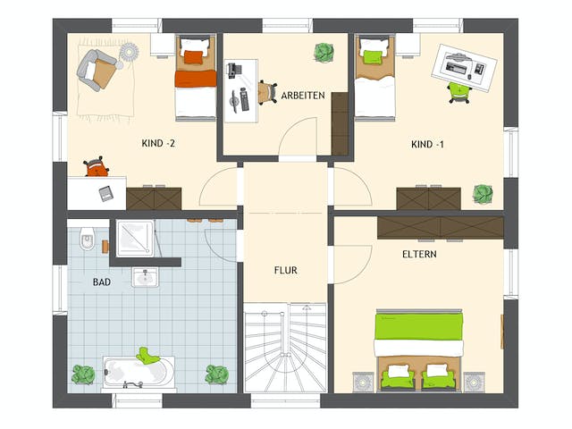 Fertighaus MEDLEY 3.0 410 C W von FingerHaus Schlüsselfertig ab 392756€, Stadtvilla Grundriss 2