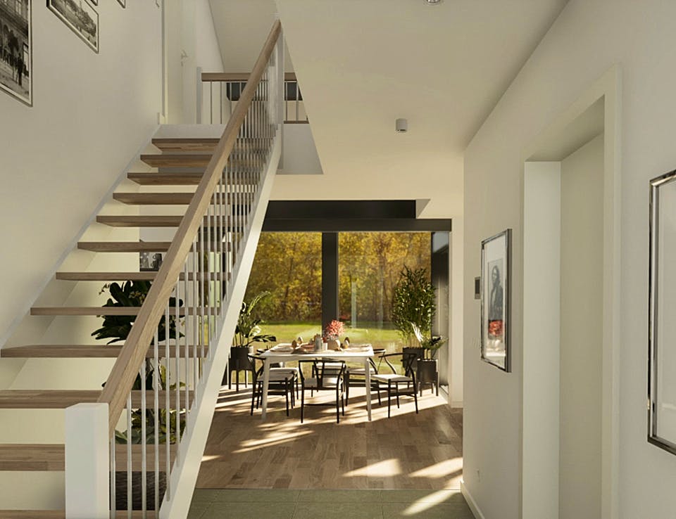 Fertighaus LINEAR mit Wintergarten von Meisterstück-HAUS, Satteldach-Klassiker Innenansicht 2