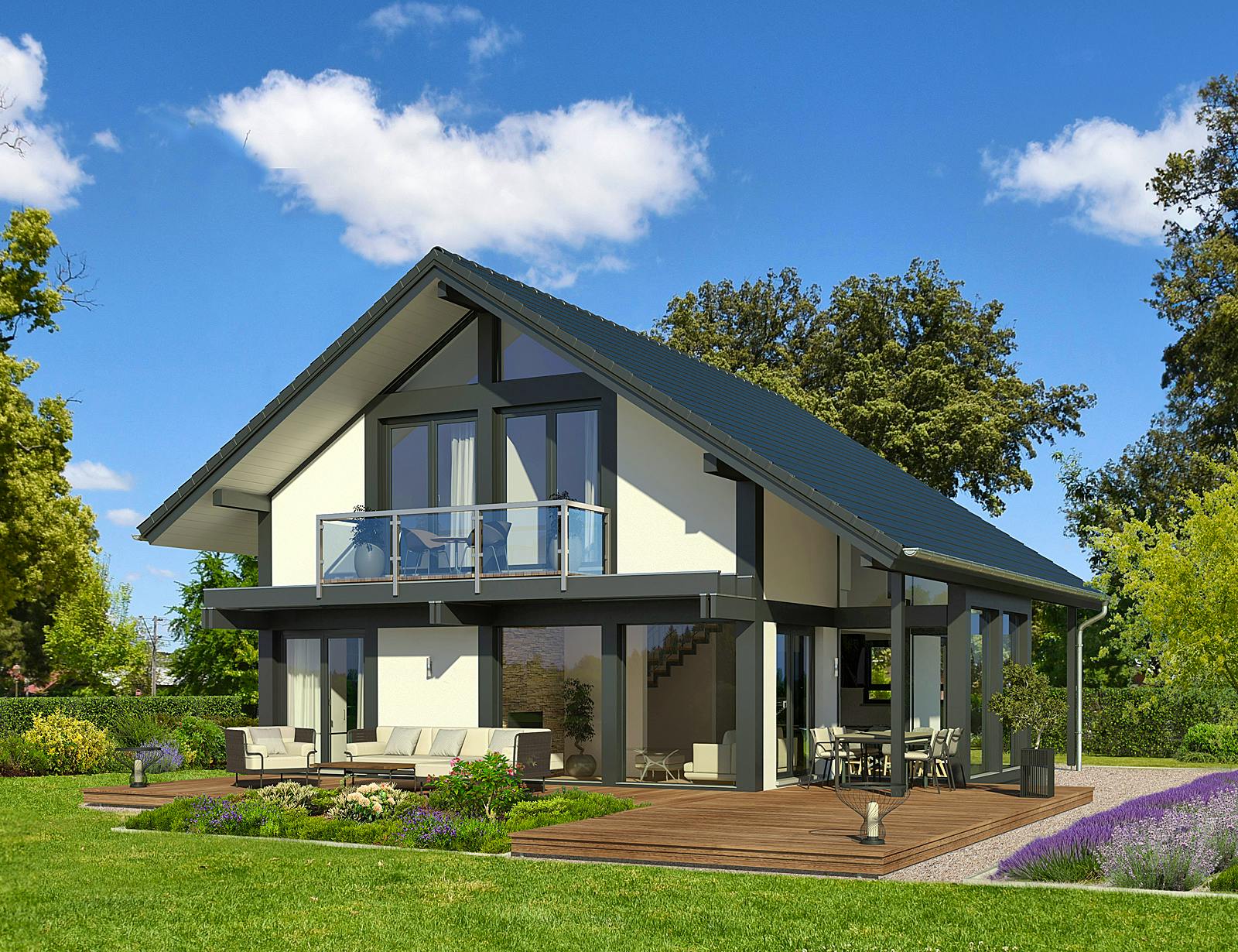 Fertighaus Mein Modernes Fachwerkhaus von Meisterstück-HAUS, Fachwerk Außenansicht 1