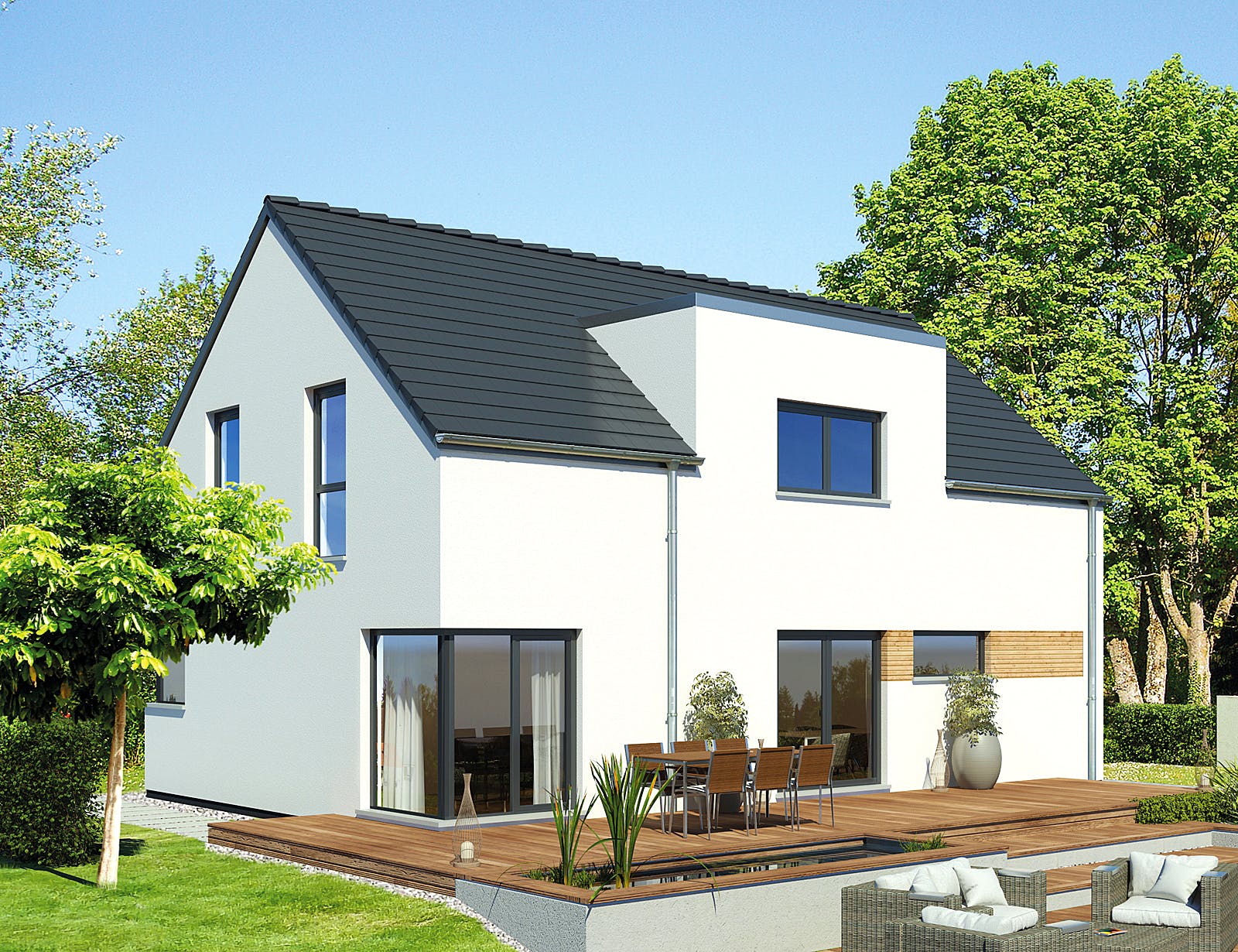 Fertighaus Mein Familienhaus von Meisterstück-HAUS, Satteldach-Klassiker Außenansicht 1