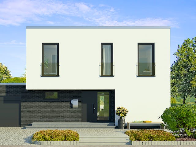 Fertighaus x-black 1 - Bauhaus-Villa mit Garage von Meisterstück-HAUS, Cubushaus Außenansicht 1