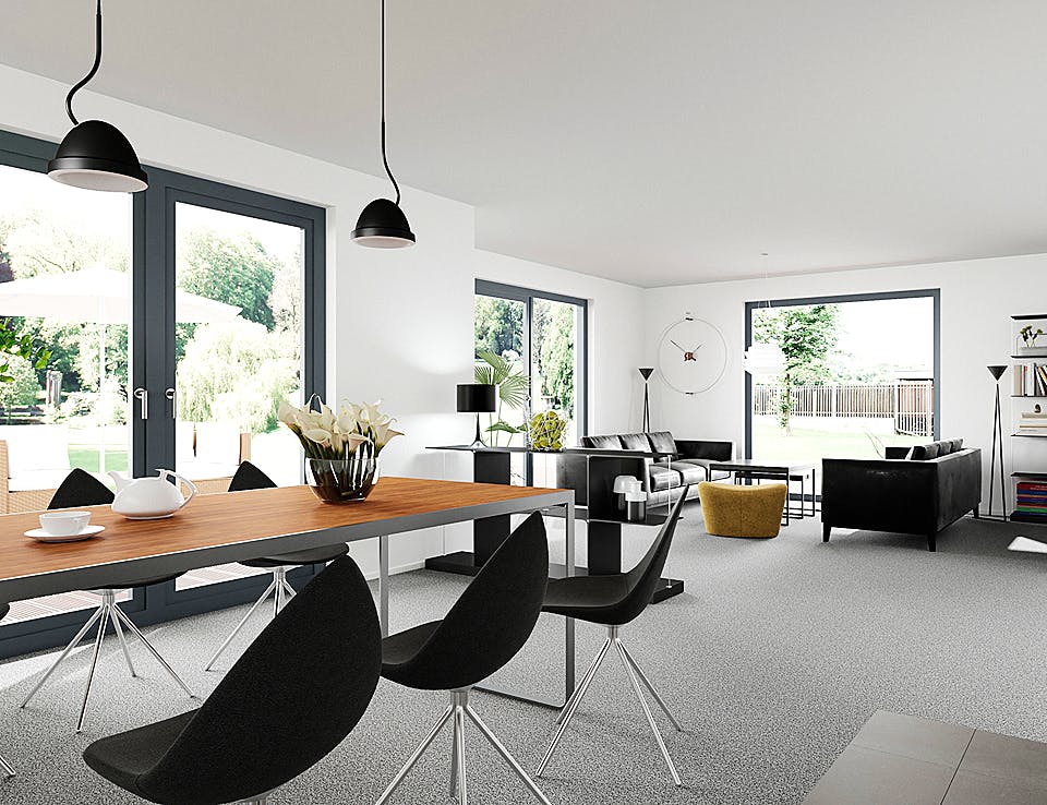 Fertighaus x-black 1 - Bauhaus-Villa mit Garage von Meisterstück-HAUS, Cubushaus Innenansicht 1