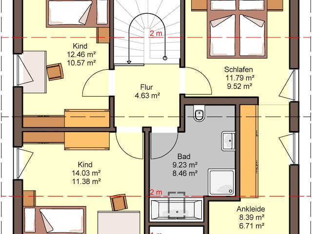 Fertighaus Mentano von Büdenbender Hausbau, Satteldach-Klassiker Grundriss 2