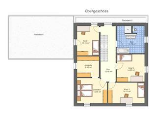 Massivhaus Stylisches Flachdachhaus von RheinMassiv Massivhäuser, Cubushaus Grundriss 2