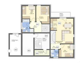 Massivhaus Mehrfamilientraum am Hang von RheinMassiv Massivhäuser, Satteldach-Klassiker Grundriss 2