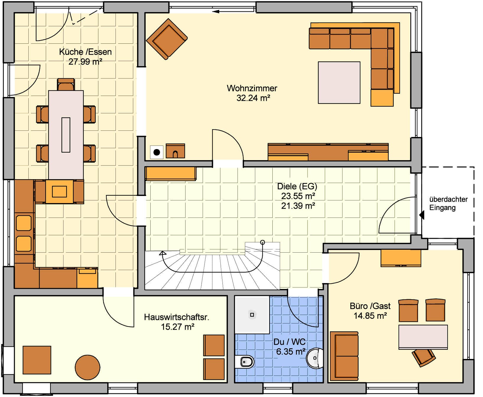 Fertighaus Stuttgart von Fingerhut Haus Schlüsselfertig ab 634703€, Satteldach-Klassiker Grundriss 1