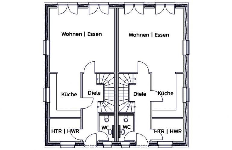 Massivhaus 2FRESH von Kagebau,  Grundriss 1