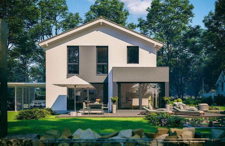 Massivhaus ARCHITEKTENHAUS ALLEA von Kern-Haus Chemnitz Schlüsselfertig ab 409900€,  Außenansicht 2