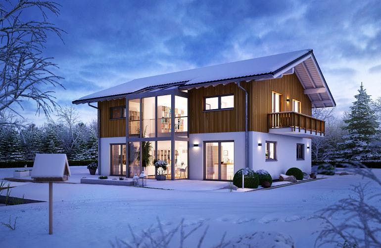Massivhaus ARCHITEKTENHAUS APOS von Kern-Haus Chemnitz Schlüsselfertig ab 592900€, Satteldach-Klassiker Außenansicht 2