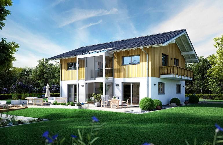 Massivhaus ARCHITEKTENHAUS APOS von Kern-Haus Chemnitz Schlüsselfertig ab 592900€, Satteldach-Klassiker Außenansicht 1