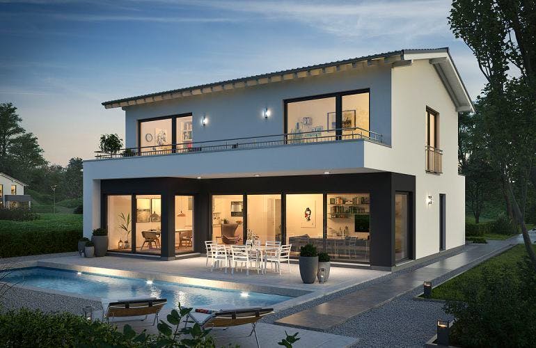 Massivhaus ARCHITEKTENHAUS ELEA von Kern-Haus Chemnitz Schlüsselfertig ab 518900€, Satteldach-Klassiker Außenansicht 1