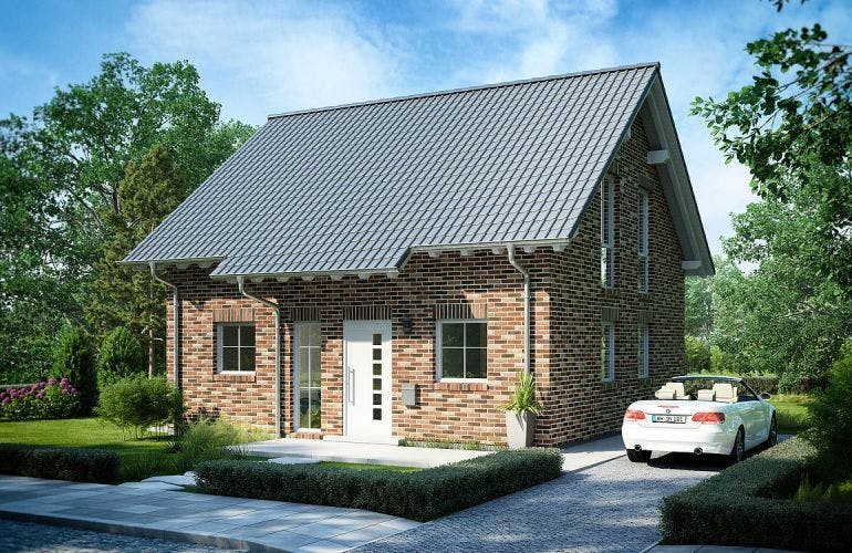 Massivhaus ARCHITEKTENHAUS ESPRIT KLINKER von Kern-Haus Chemnitz Schlüsselfertig ab 322900€, Außenansicht 1