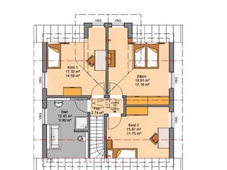 Massivhaus ARCHITEKTENHAUS ESPRIT KLINKER von Kern-Haus Chemnitz Schlüsselfertig ab 322900€, Satteldach-Klassiker Grundriss 1