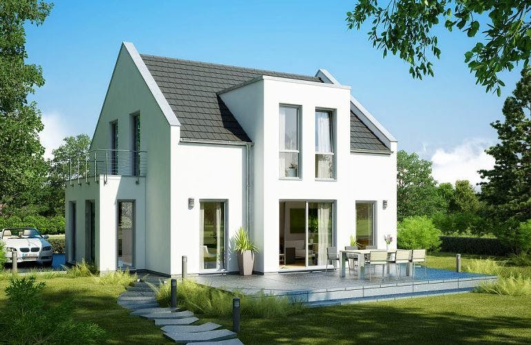 Massivhaus ARCHITEKTENHAUS ESPRIT TRENDLINE von Kern-Haus Chemnitz Schlüsselfertig ab 389900€,  Außenansicht 2