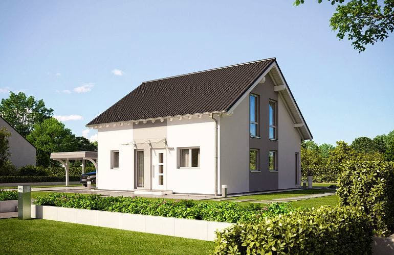 Massivhaus ARCHITEKTENHAUS FAMILY von Kern-Haus Chemnitz Schlüsselfertig ab 304900€, Satteldach-Klassiker Außenansicht 1