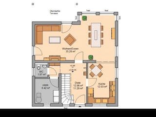 Massivhaus ARCHITEKTENHAUS FAMILY von Kern-Haus Chemnitz Schlüsselfertig ab 304900€, Satteldach-Klassiker Grundriss 1