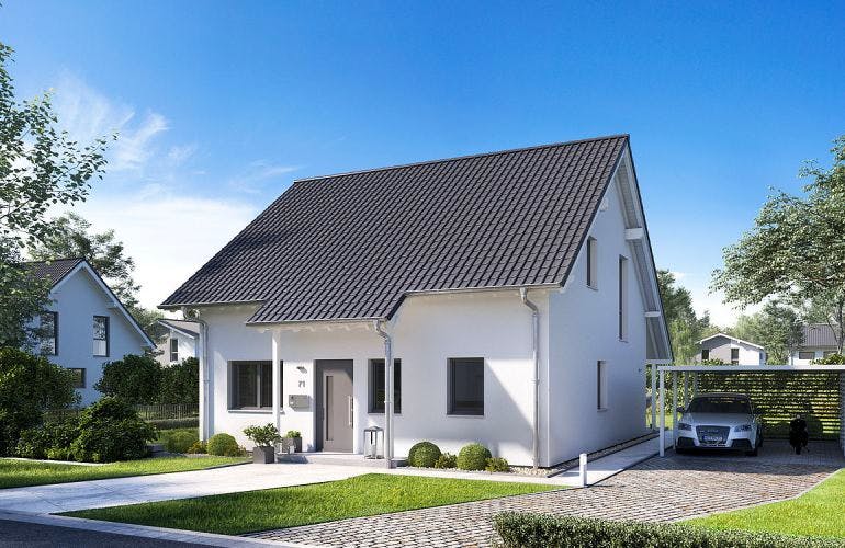 Massivhaus ARCHITEKTENHAUS JANO von Kern-Haus Chemnitz Schlüsselfertig ab 325900€, Satteldach-Klassiker Außenansicht 2