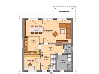 Massivhaus ARCHITEKTENHAUS JANO von Kern-Haus Chemnitz Schlüsselfertig ab 325900€, Satteldach-Klassiker Grundriss 1