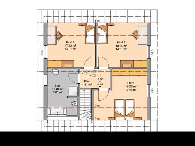 Massivhaus ARCHITEKTENHAUS LUNA von Kern-Haus Chemnitz Schlüsselfertig ab 354900€,  Grundriss 1