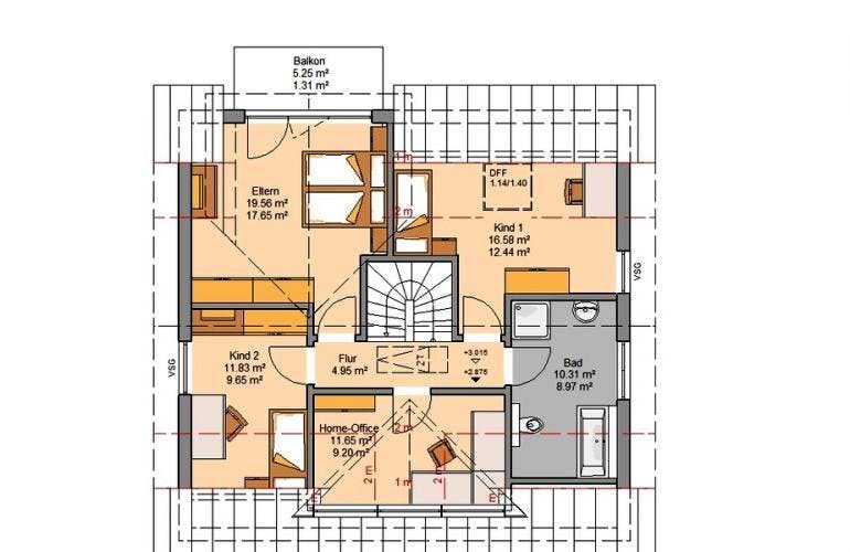 Massivhaus ARCHITEKTENHAUS MAGNUM von Kern-Haus Chemnitz Schlüsselfertig ab 399900€,  Grundriss 1