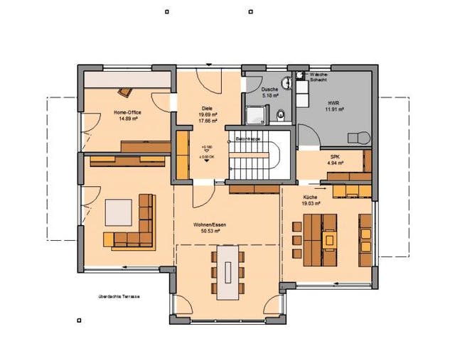 Massivhaus ARCHITEKTENHAUS MAXIME von Kern-Haus Chemnitz Schlüsselfertig ab 699900€,  Grundriss 2