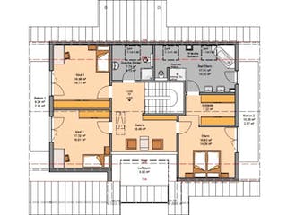 Massivhaus ARCHITEKTENHAUS MAXIME von Kern-Haus Chemnitz Schlüsselfertig ab 617900€, Satteldach-Klassiker Grundriss 1
