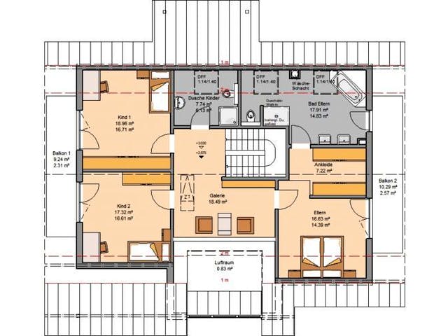 Massivhaus ARCHITEKTENHAUS MAXIME von Kern-Haus Chemnitz Schlüsselfertig ab 699900€,  Grundriss 1