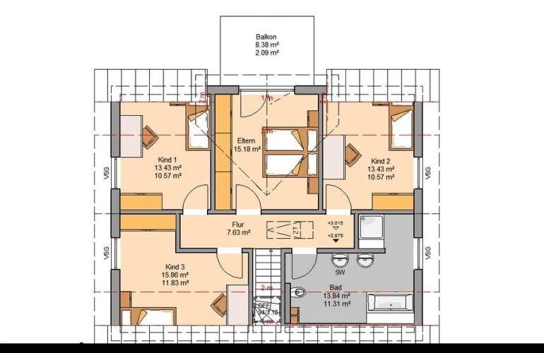 Massivhaus ARCHITEKTENHAUS SIGNUM PLUS von Kern-Haus Chemnitz Schlüsselfertig ab 404900€,  Grundriss 1