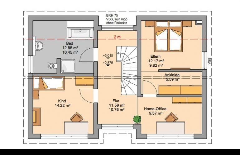 Massivhaus ARCHITEKTENHAUS VIO von Kern-Haus Chemnitz Schlüsselfertig ab 343900€, Pultdachhaus Grundriss 1