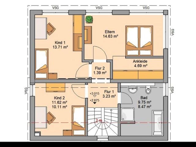 Massivhaus ARCHITEKTENHAUS VISION PLUS von Kern-Haus Chemnitz Schlüsselfertig ab 367900€, Stadtvilla Grundriss 1