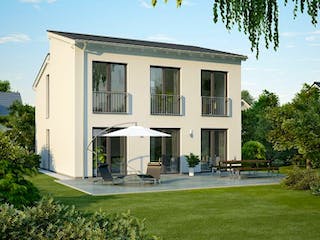 Massivhaus ARCHITEKTENHAUS VISION von Kern-Haus Chemnitz Schlüsselfertig ab 317900€, Pultdachhaus Außenansicht 2