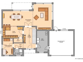 Massivhaus BAUHAUS ANTEO von Kern-Haus Chemnitz Schlüsselfertig ab 592900€, Cubushaus Grundriss 2