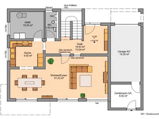 Massivhaus BAUHAUS CUBE mit Doppelgarage von Kern-Haus Chemnitz Schlüsselfertig ab 502900€, Cubushaus Grundriss 1