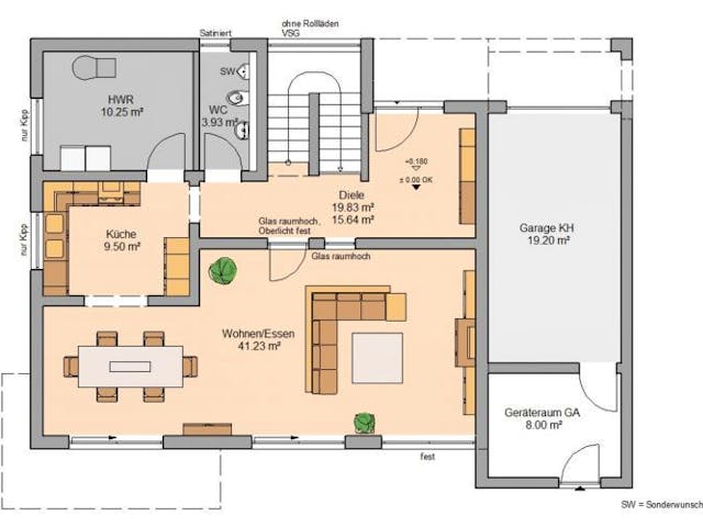Massivhaus BAUHAUS CUBE mit Doppelgarage von Kern-Haus Chemnitz Schlüsselfertig ab 502900€, Cubushaus Grundriss 1 Massivhaus BAUHAUS CUBE mit Doppelgarage von Kern-Haus Chemnitz Schlüsselfertig ab 502900€, Cubushaus Grundriss 1